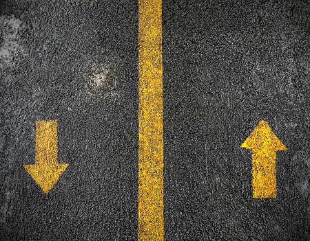 Arrow sign on overpassの写真素材