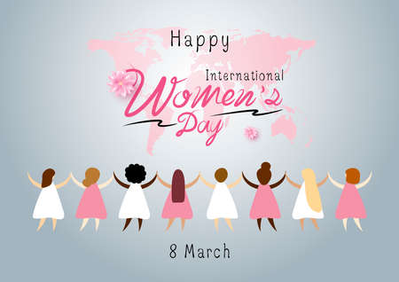 8 March International Women's Day vector illustrationのイラスト素材