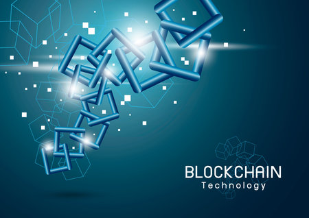 Blockchain technology background vector illustration