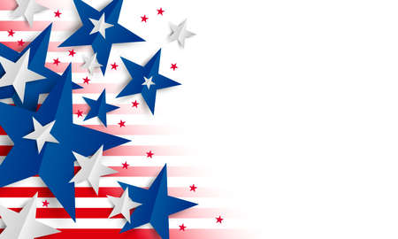 Paper star on white background with copy space Independence day and Holiday banner vector illustrationのイラスト素材