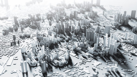 Smart city design background with copy space 3d render