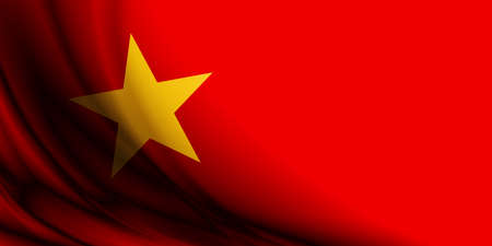 Vietnam flag with copy space 3d illustrationの写真素材