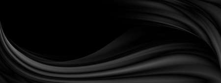 Abstract black fabric background with copy space 3D illustrationの写真素材