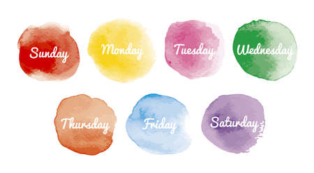 Days of the week design of watercolor on white background vector illustrationのイラスト素材