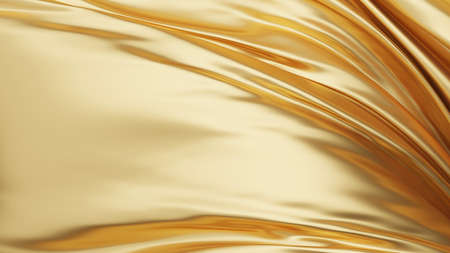 Golden luxury fabric background 3d renderの写真素材