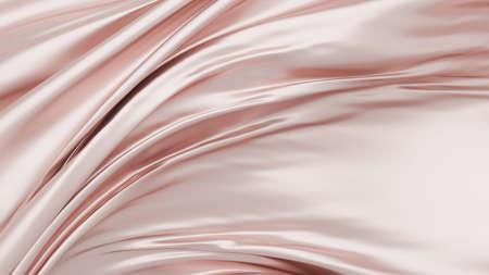 Rose gold fabric background with copy space 3d renderの写真素材
