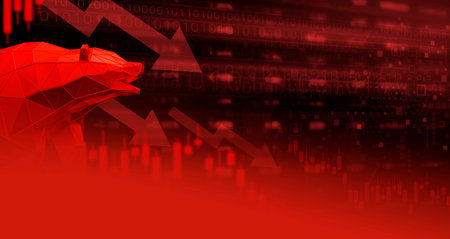 Bullish stock market background 3D render