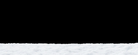 Snowdrift in the winter on black background 3D renderの写真素材