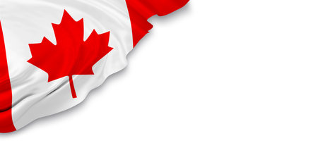 Canada flag on white background 3D renderの写真素材