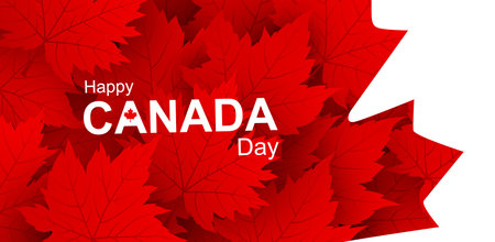 Canada day 1st of july banner design of maple leaves on white background Vector illustrationのイラスト素材