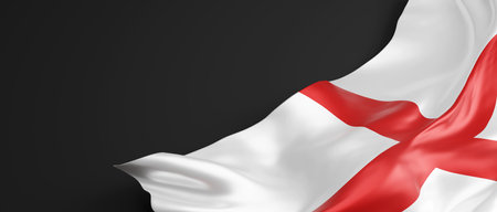 England flag on black background 3D renderの写真素材