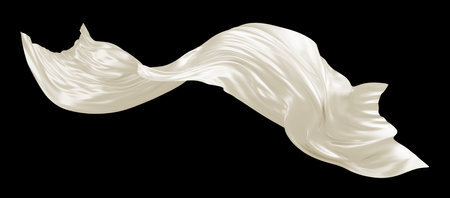 Luxury pearl fabric isolated on black background 3D renderの写真素材