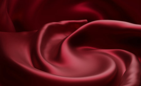 Product display design of wine red fabric 3D renderの写真素材