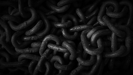 Chain texture background with copy spaceの写真素材