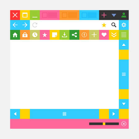 Web browser window with additional buttons. New minimal metro cute simply style.のイラスト素材