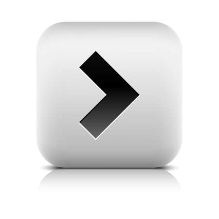Gray icon with black arrow sign. Series in a stone style. Rounded square button with shadow, reflection on white background. Vector illustration graphic clip-art design elementのイラスト素材
