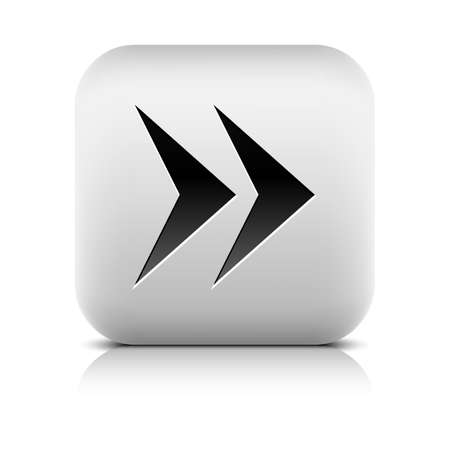 Web icon with arrow sign. Rounded square button with black shadow gray reflection on white background. Series in a stone style. Vector illustration graphic clip-art design elementのイラスト素材
