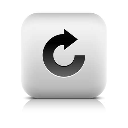Arrow sign. Reload, rotation, reset, loop, refresh icon. Series in a stone style. Rounded square button with gray reflection, black shadow on white background. Vector illustration graphic design 8 epsの写真素材