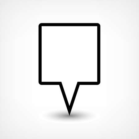 Map pin location sign rounded square icon in flat style. Simple black shapes with gray gradient oval shadow on white background. This web design element vector illustration save in 8 epsのイラスト素材