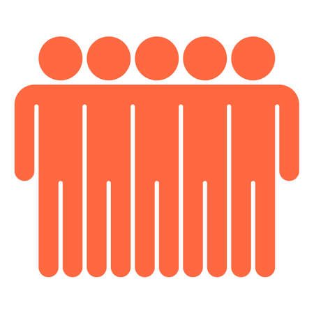 Five men stand with his hands down Vector illustrationのイラスト素材