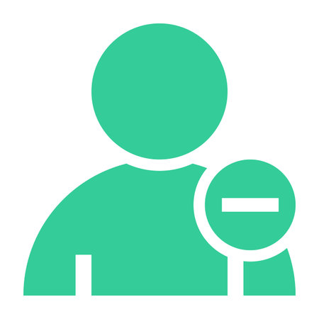 Flat user icon member sign avatar button with minus pictogram isolated background Vector...