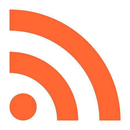 Flat RSS or WiFi icon really simple syndication sign subscribe button. Quick and easy recolorable...