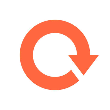 Arrow sign direction icon navigation button reload, refresh, rotation, loop, repetition, reset pictogram. Vector illustration a graphic element for designのイラスト素材