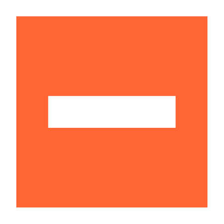 Flat minus icon square subtraction sign removing button. Quick and easy recolorable shape isolated from background. Vector illustration a graphic element for web internet designのイラスト素材