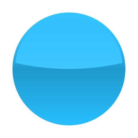 Blue glossy button blank round icon circle empty shape isolated form background. Vector illustration a graphic element for web internet designのイラスト素材