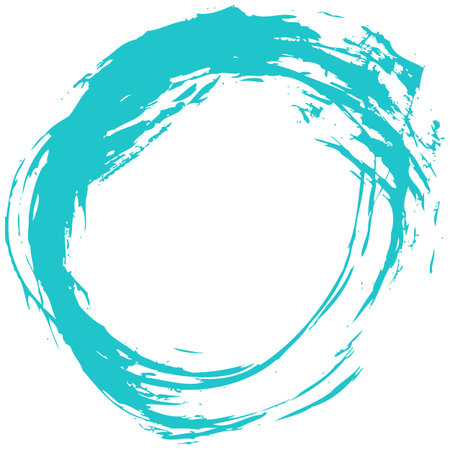 Use it in all your designs. Green brush stroke in the form of a circle. Inking drawing created in sketch handmade technique. Quick and easy recolorable shape. Vector illustration a graphic elementのイラスト素材
