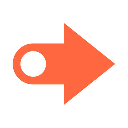 Arrow sign direction icon navigation button pointer pictogram. Quick and easy recolorable shape isolated from background. Vector illustration a graphic element for designのイラスト素材