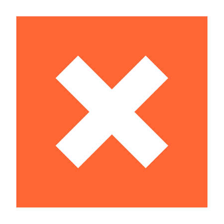 Flat delete icon square remove sign exclusion button. Quick and easy recolorable shape isolated from background. Vector illustration a graphic element for web internet desigのイラスト素材