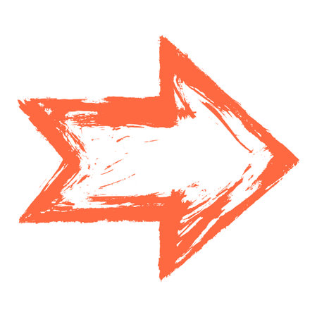 Use it in all your designs. Arrow sign painted by paint brushstroke. Ink sketch drawing created in...