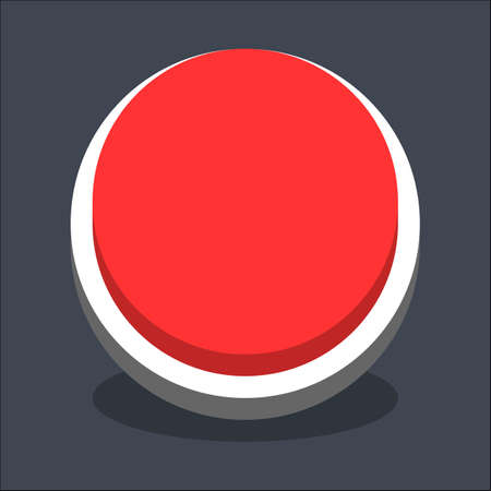 Use it in all your designs. Flat web internet circle button with oval shadow in 3D style. Inactive variant. Quick and easy recolorable shape. Vector illustration a graphic elementのイラスト素材