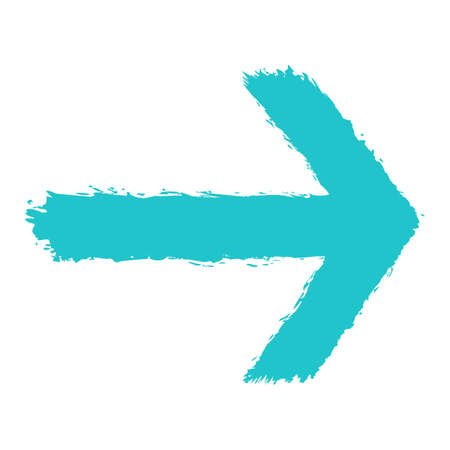 Use it in all your designs. Arrow sign painted by paint brushstroke. Ink sketch drawing created in handmade technique. Quick and easy recolorable shape. Vector illustration a graphic elementのイラスト素材