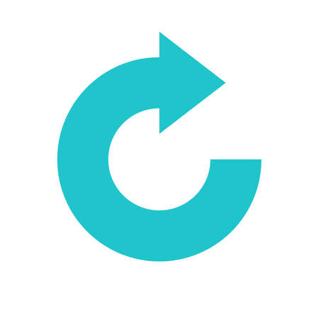 Arrow sign direction icon navigation button reload, refresh, rotation, loop, repetition, reset pictogram. Quick and easy recolorable shape. Vector illustration a graphic elementのイラスト素材