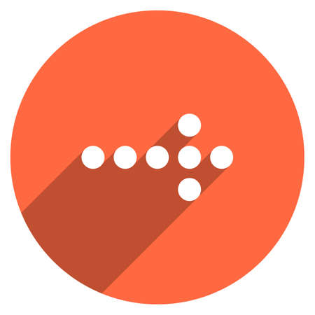 Use it in all your designs. Arrow sign dotted icon LED digital display circular icon. Web internet button with long shadow style. Vector illustration a graphic element.のイラスト素材