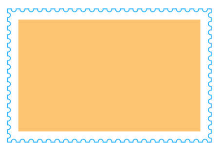 Use it in all your designs. Empty rectangle postage stamp. Quick and easy recolorable shape. Vector illustration a graphic element.のイラスト素材