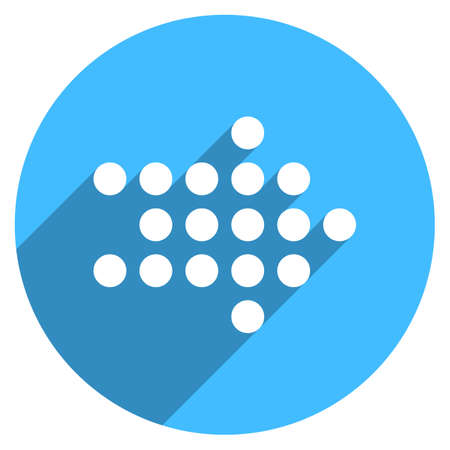 Use it in all your designs. Arrow sign dotted icon LED digital display circular icon. Web internet button with long shadow style. Vector illustration a graphic element.のイラスト素材