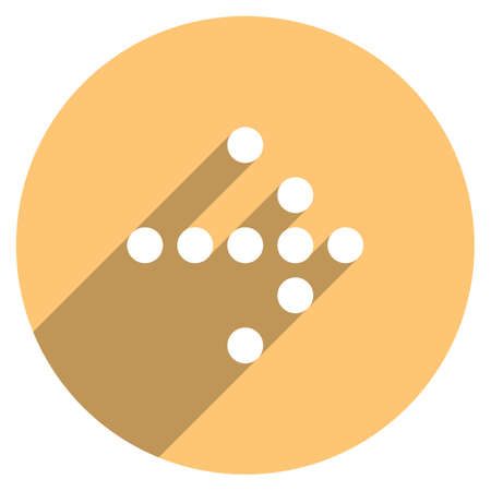 Use it in all your designs. Arrow sign dotted icon LED digital display circular icon. Web internet button with long shadow style. Vector illustration a graphic element.のイラスト素材