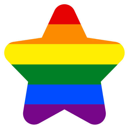 Use it in all your designs. Rainbow pride flag LGBT movement in star shape. Quick and easy recolorable shape. Vector illustration a graphic element.のイラスト素材