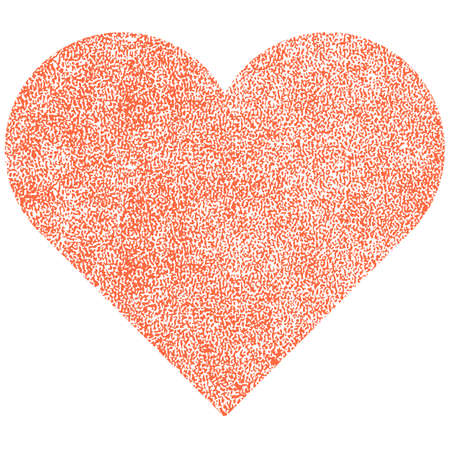 Use it in all your designs. Red heart with effect paint texture. Quick and easy recolorable shape. Vector illustration a graphic element.のイラスト素材