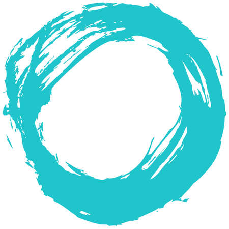 Use it in all your designs. Green brush stroke in the form of a circle. Inking drawing created in sketch handmade technique. Quick and easy recolorable shape. Vector illustration a graphic elementのイラスト素材