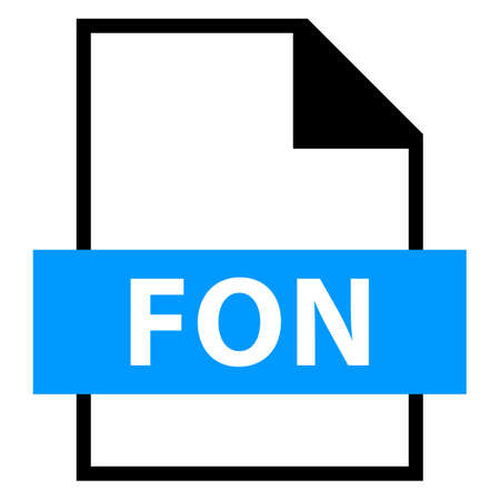 Use it in all your designs. Filename extension icon FON Font File in flat style. Quick and easy recolorable shape. Vector illustration a graphic element.のイラスト素材