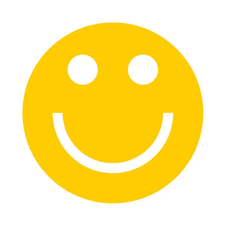 Use it in all your designs. Smiley happy smiling face emoticon icon in flat style. Quick and easy recolorable shape. Vector illustration a graphic elementのイラスト素材