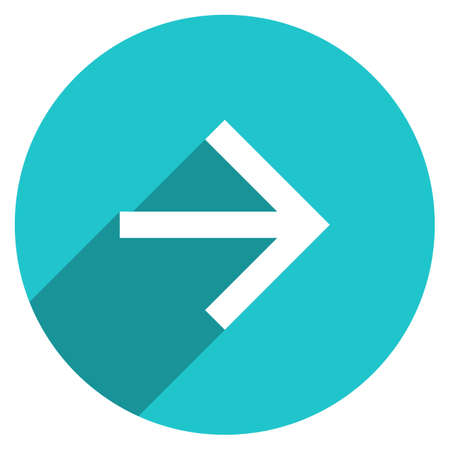 Use it in all your designs. Arrow sign direction icon in circular shape. Flat web internet button with long shadow. Vector illustration a graphic element.のイラスト素材