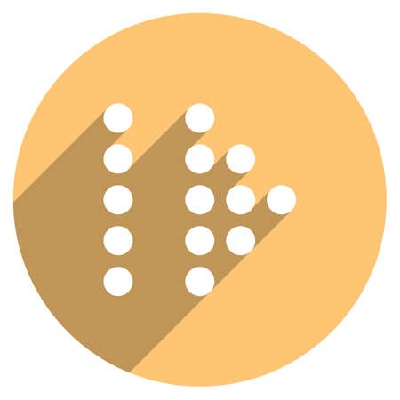 Use it in all your designs. Arrow sign dotted icon LED digital display circular icon. Web internet button with long shadow style. Vector illustration a graphic element.のイラスト素材