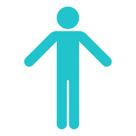 Use it in all your designs. Man stands with his hands down. Quick and easy recolorable shape. Vector illustration a graphic elementのイラスト素材