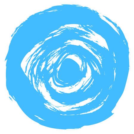Use it in all your designs. Blue brushstroke in the form of a round. Ink sketch drawing created in handmade technique. Quick and easy recolorable shape. Vector illustration a graphic elementのイラスト素材