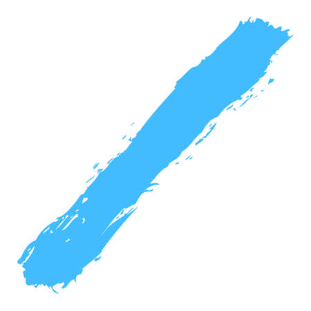 Use it in all your designs. Blue paint brushstroke ink sketch drawing created in handmade technique. Quick and easy recolorable graphic element in technique vector illustrationのイラスト素材